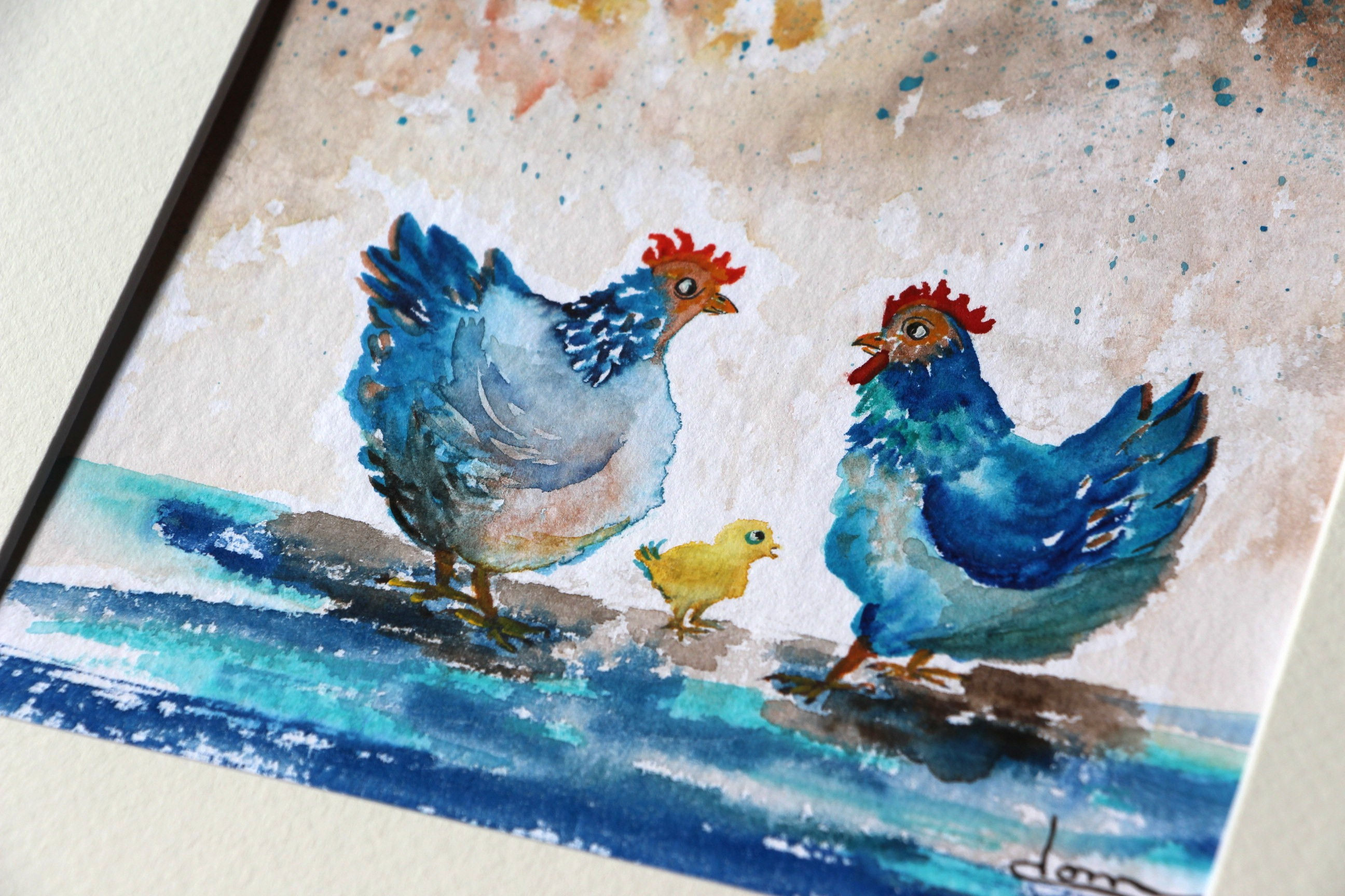 "1er pas" Aquarelle originale de DOMINIQUE MASSININI