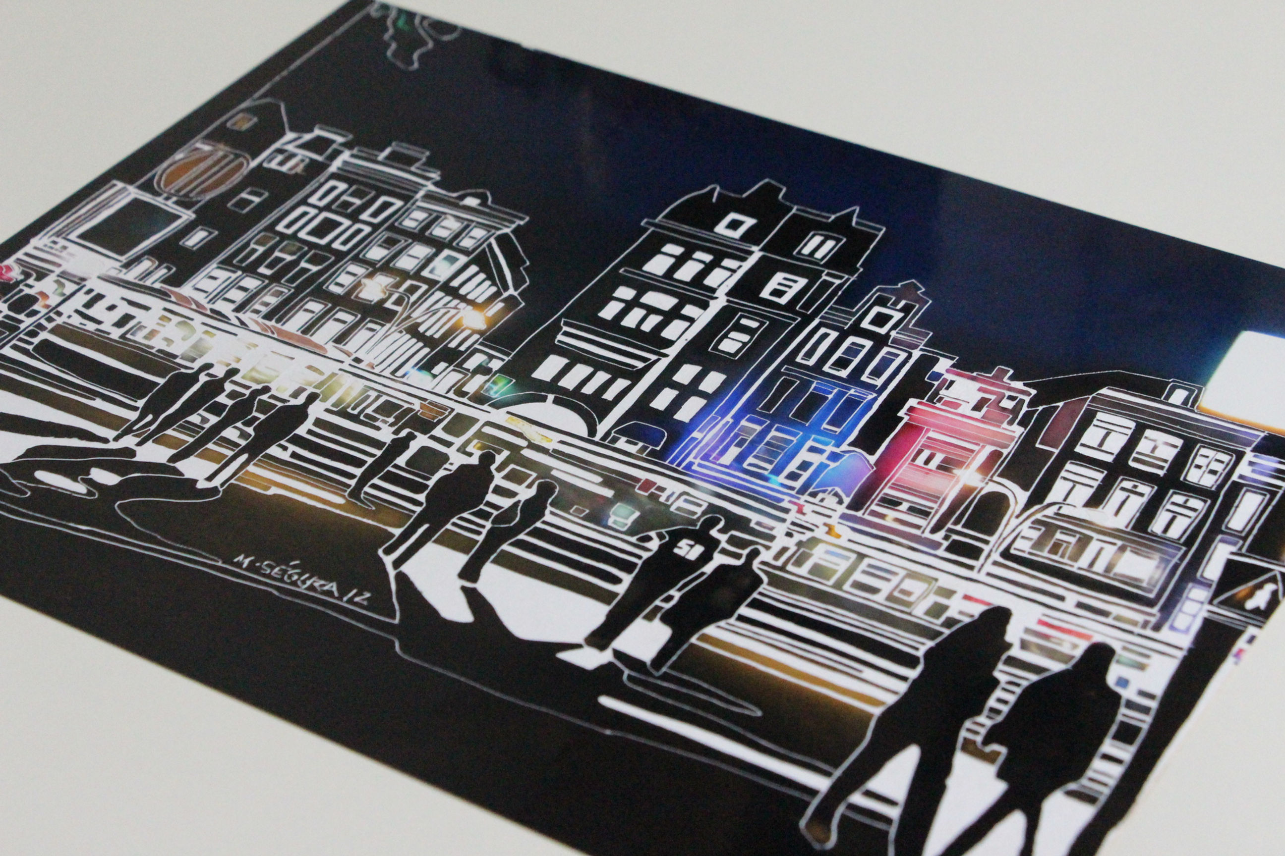 "Amsterdam 85" Gravure sur photographie de Mathieu Segura