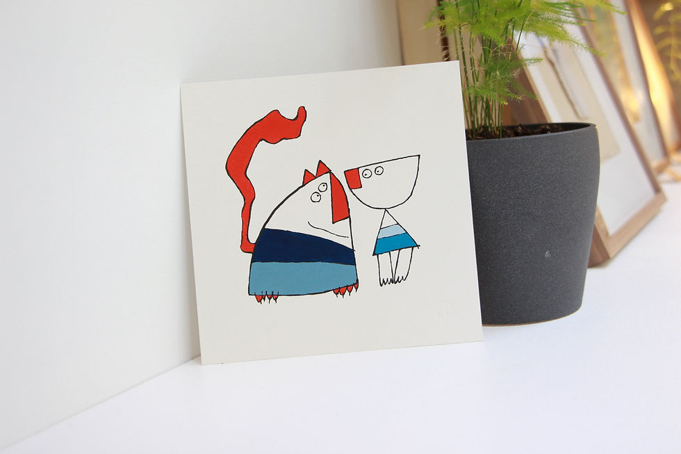 Thumbnail: "ZAZA AND HER CAT: SCENE 7" Drawing by CATHERINE CHAUVIRé