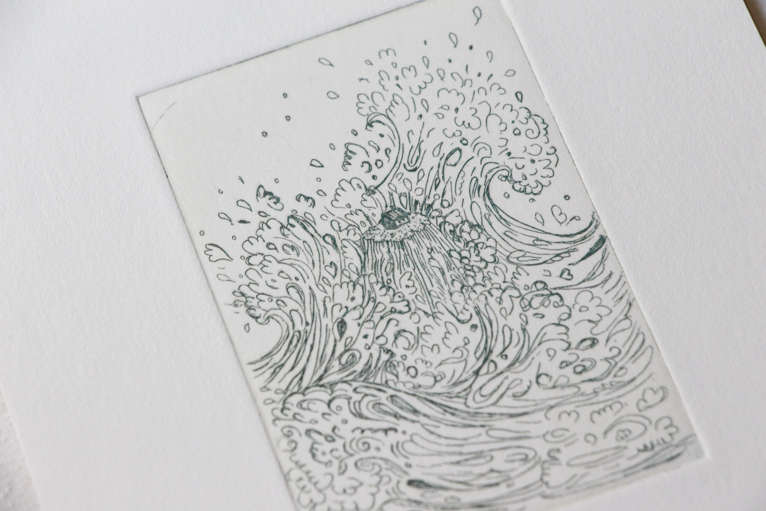 "Tempête" Eau forte de Pascale Junger