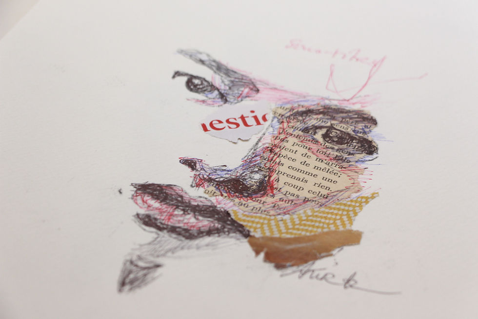 Dessin original au stylo bille de Aurélie Salvaing en vente à la galerie d'art de Bordeaux Bokehli, spécialisée dans le petit format et sur www.bokehli.fr