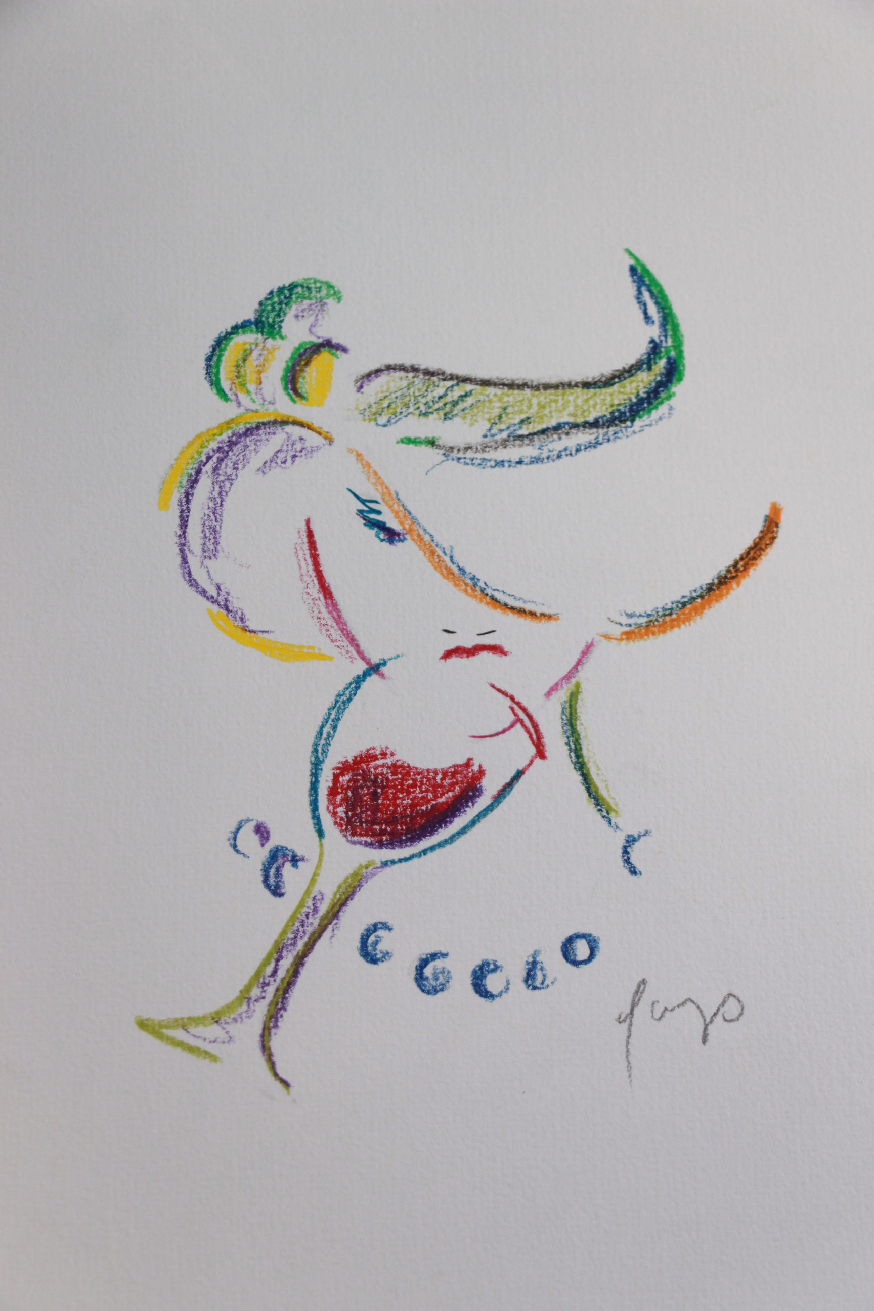 "VIN COULEURS ET FANTAISIE" Dessin original de ARNAUD FAUGAS