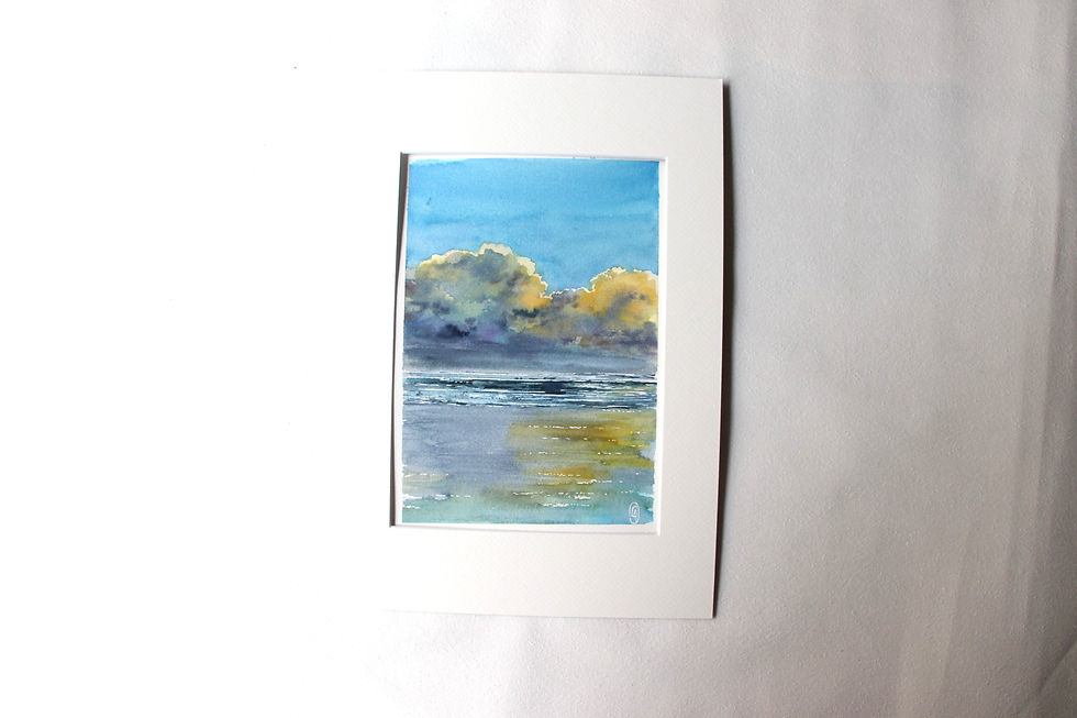 Miniature : "La mer allée avec le ciel" Aquarelle originale de CLAIRE BAUDRY