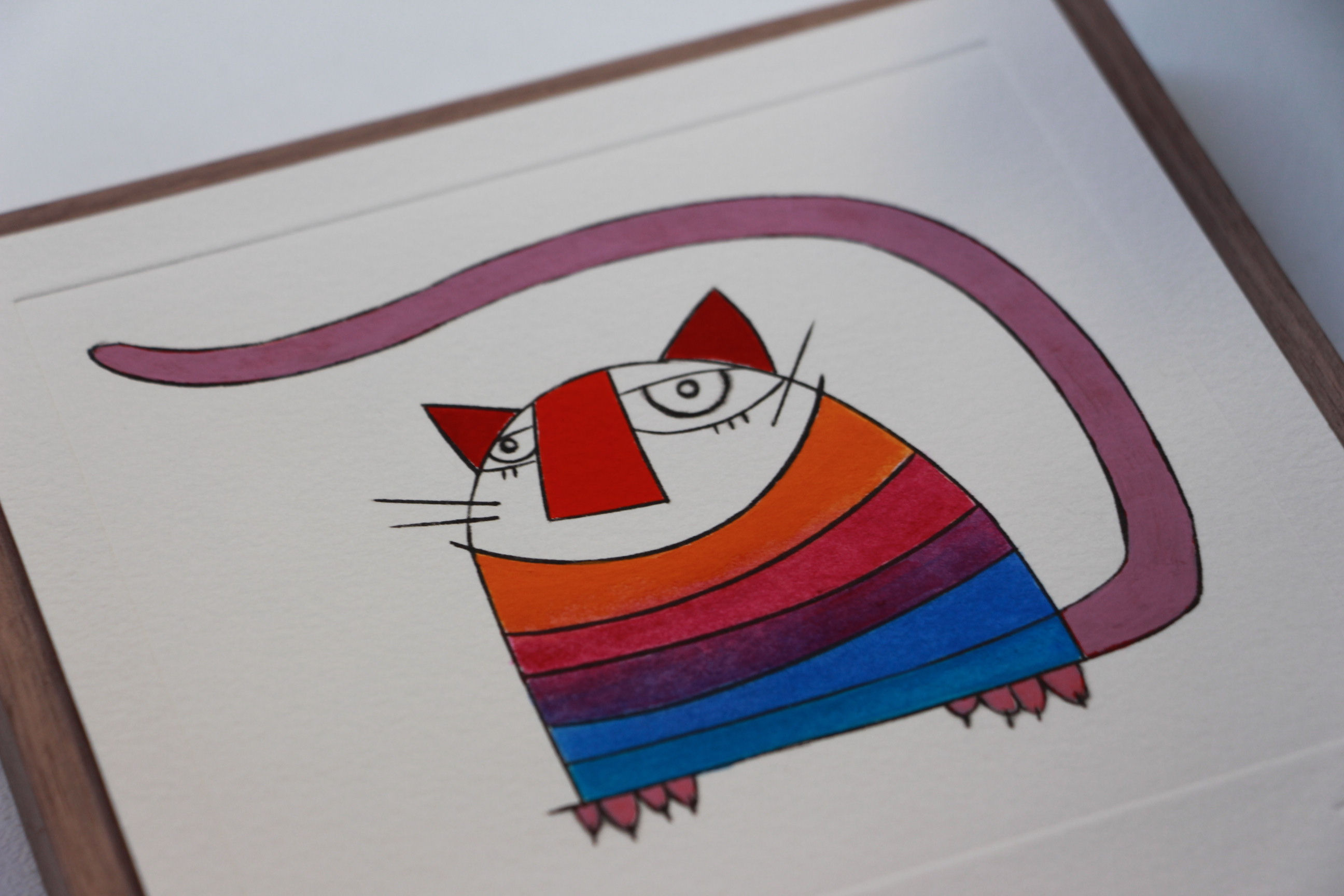 Spaghetti cat" Gravure numérotée de Catherine Chauviré