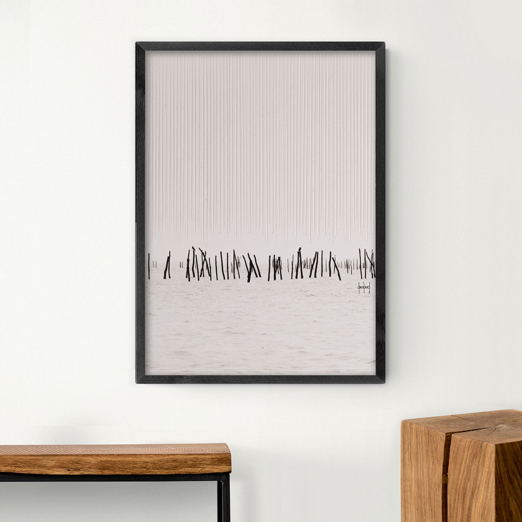"Lagune en silence III" Photographie avec réhaut de Béa BERG