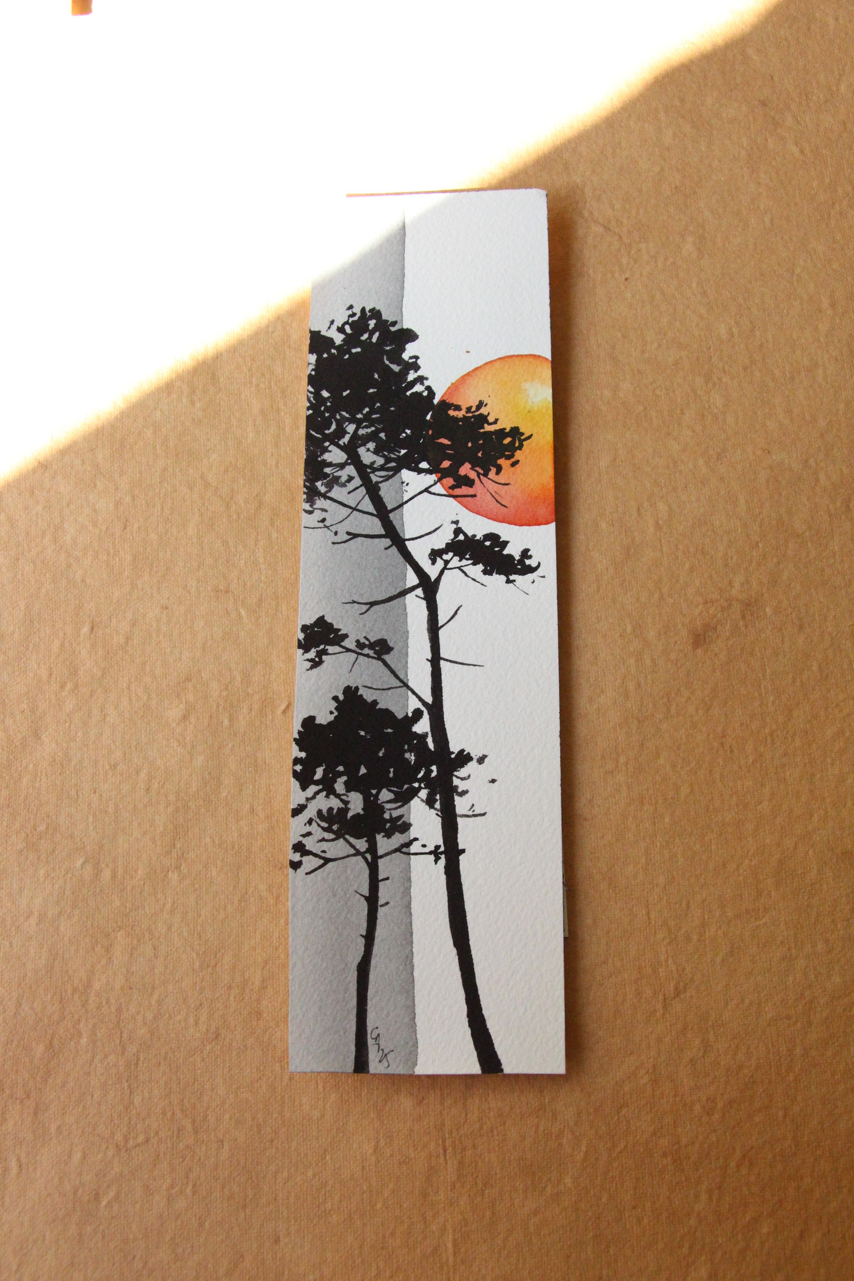 "Silhouettes de pins 1" dessin à l'encre de Claire Baudry
