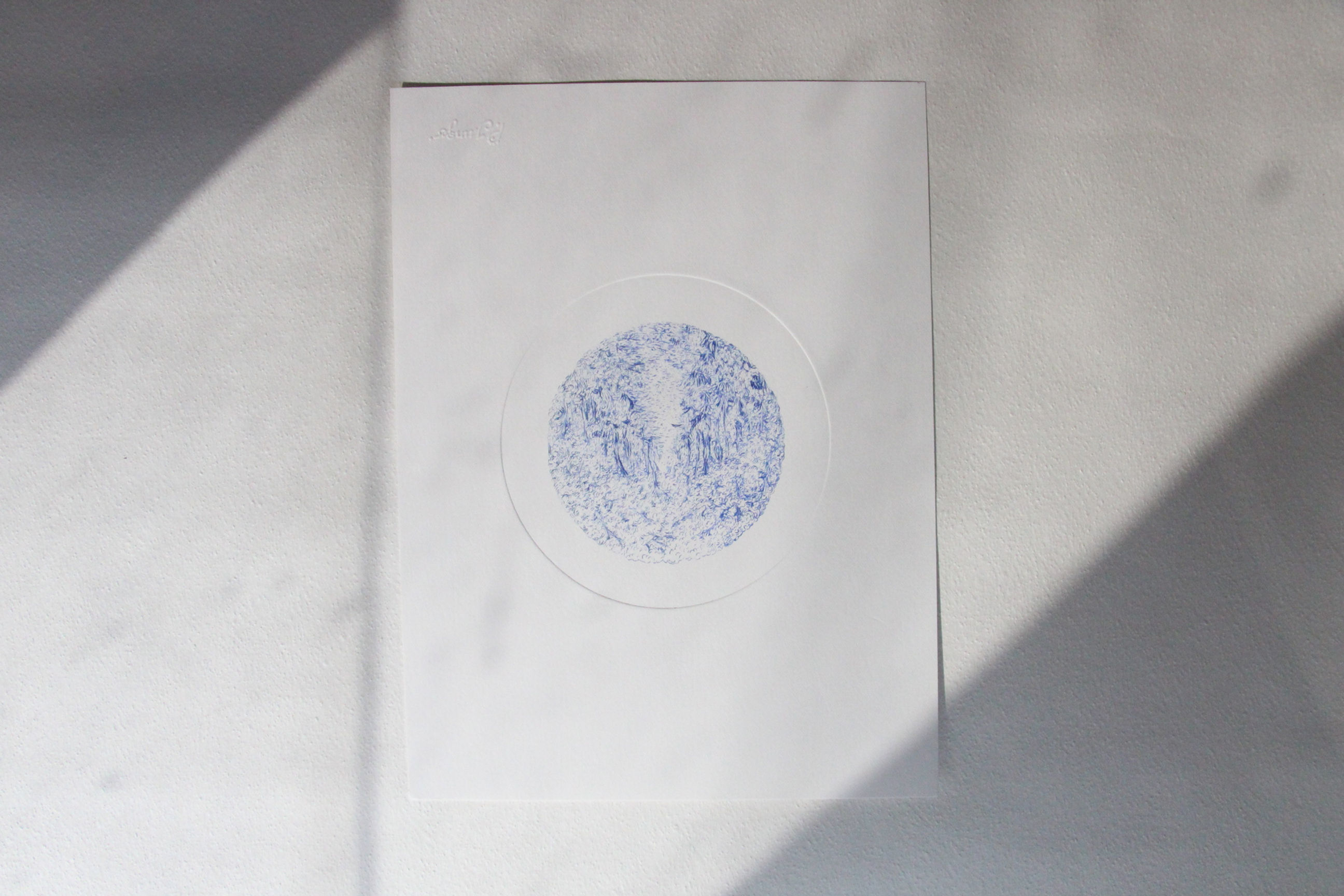 "Chemin ans la forêt" gravure de Pascale Junger