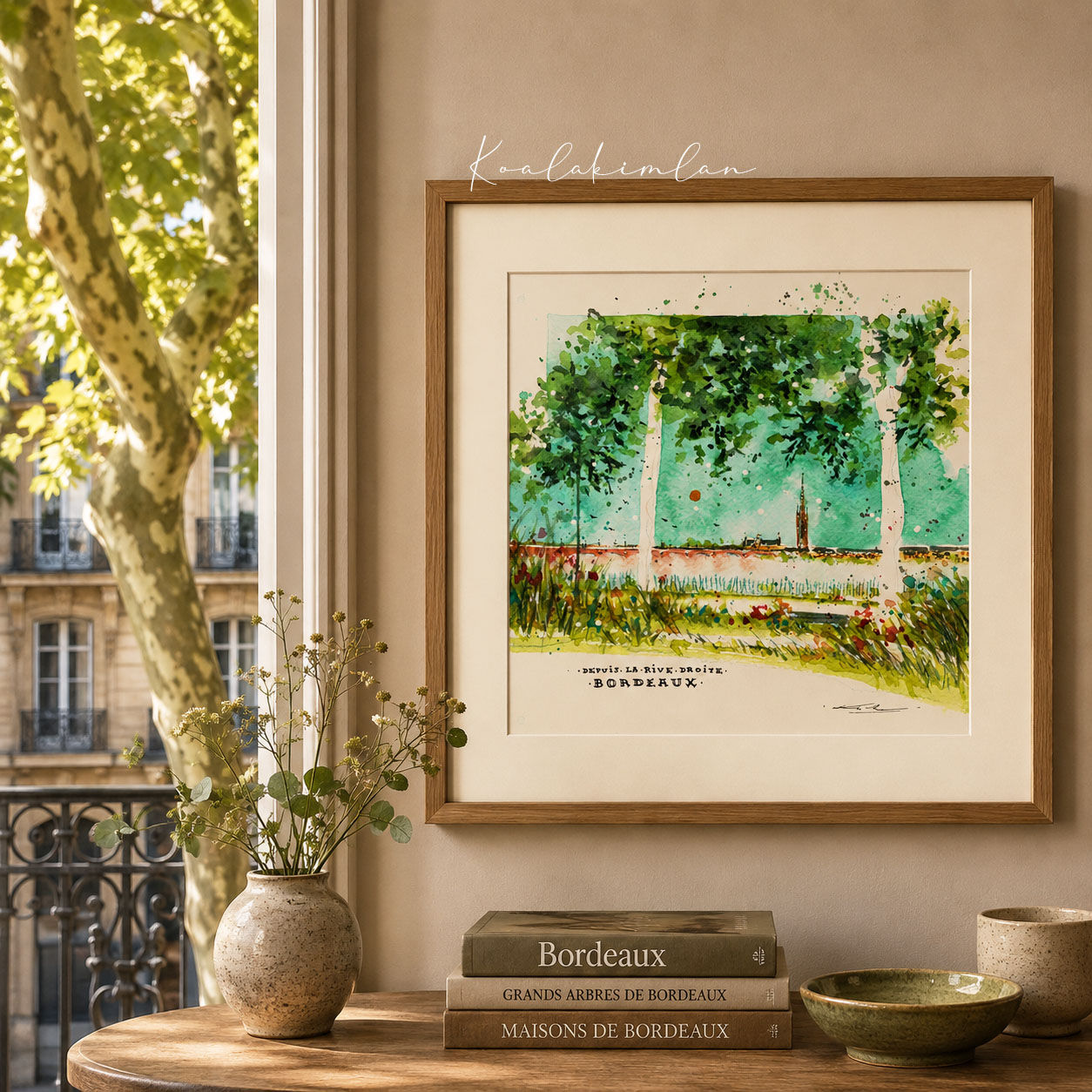 "Sous les platanes"  Œuvre originale de KOALAKIMLAN