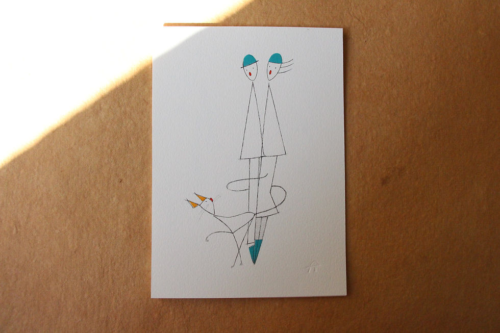 Miniature : "Cat dancing " dessin original de Catherine Chauviré