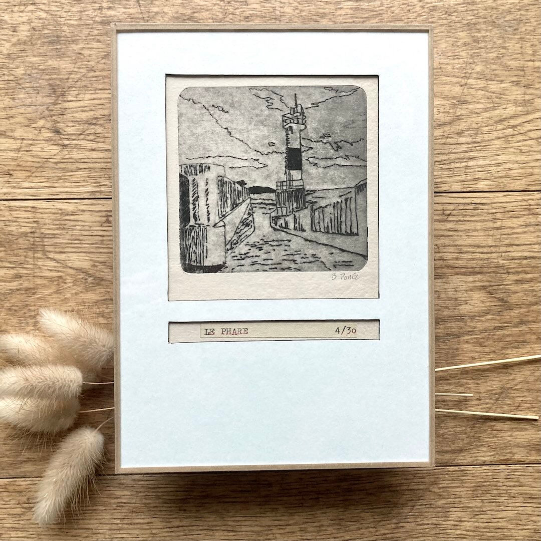 "Le phare" gravure numérotée de Benoit Pomel