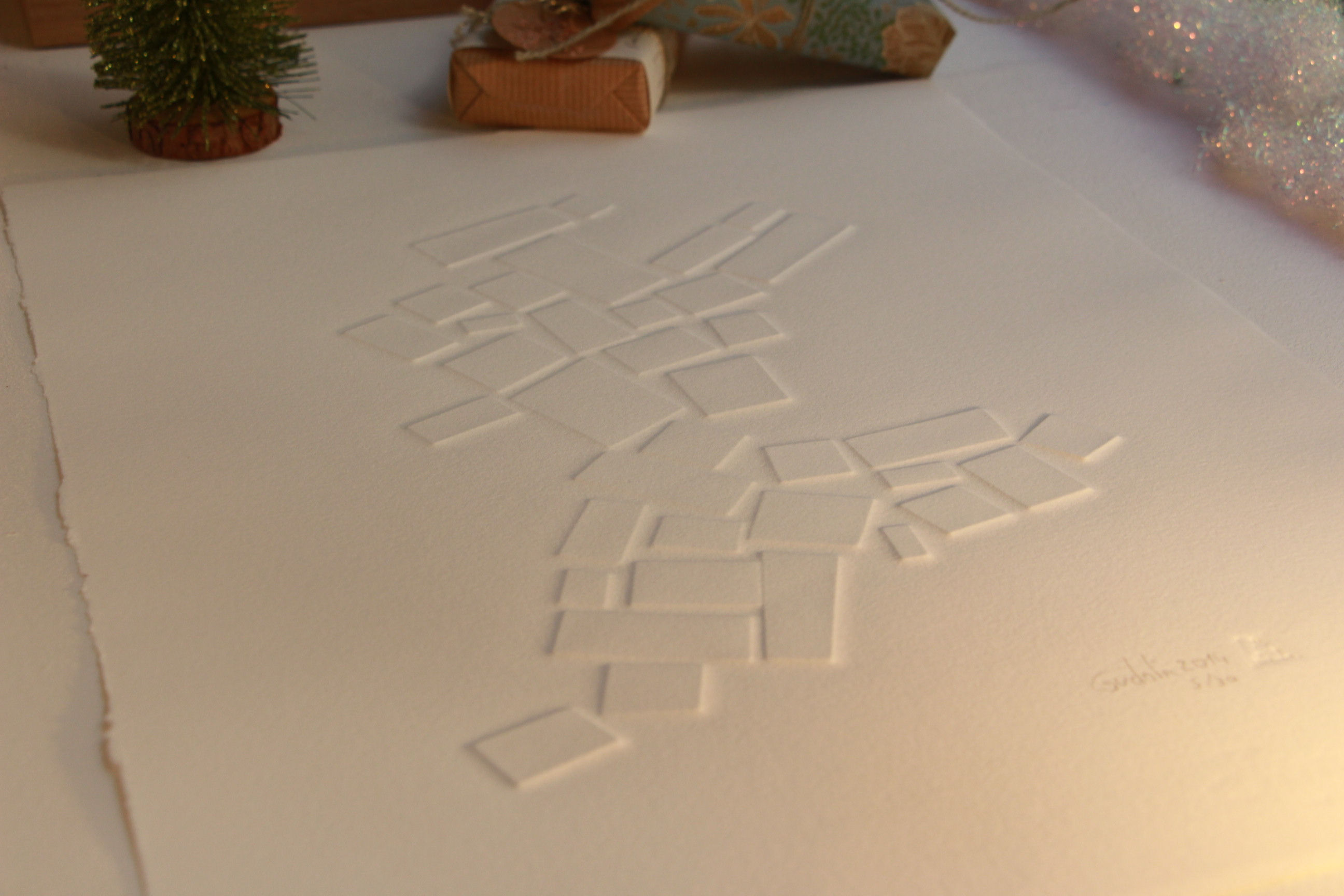 "Eclaté N°4 5/30" Estampe en gaufrage de FRANCK GUIDOLIN