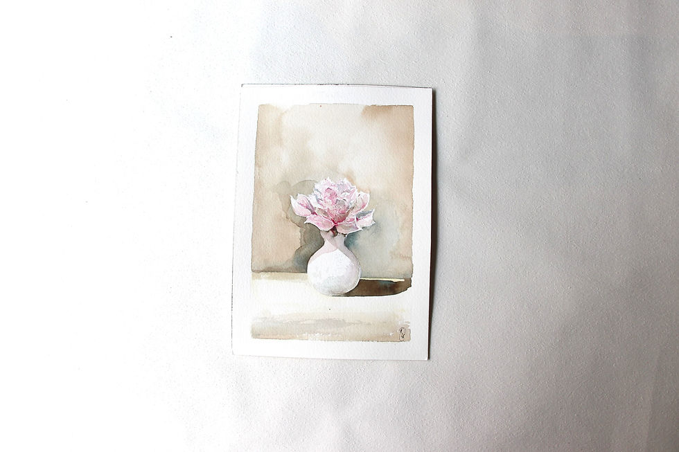 Miniature : "A flower is a lovesome thing" Aquarelle originale de CLAIRE BAUDRY