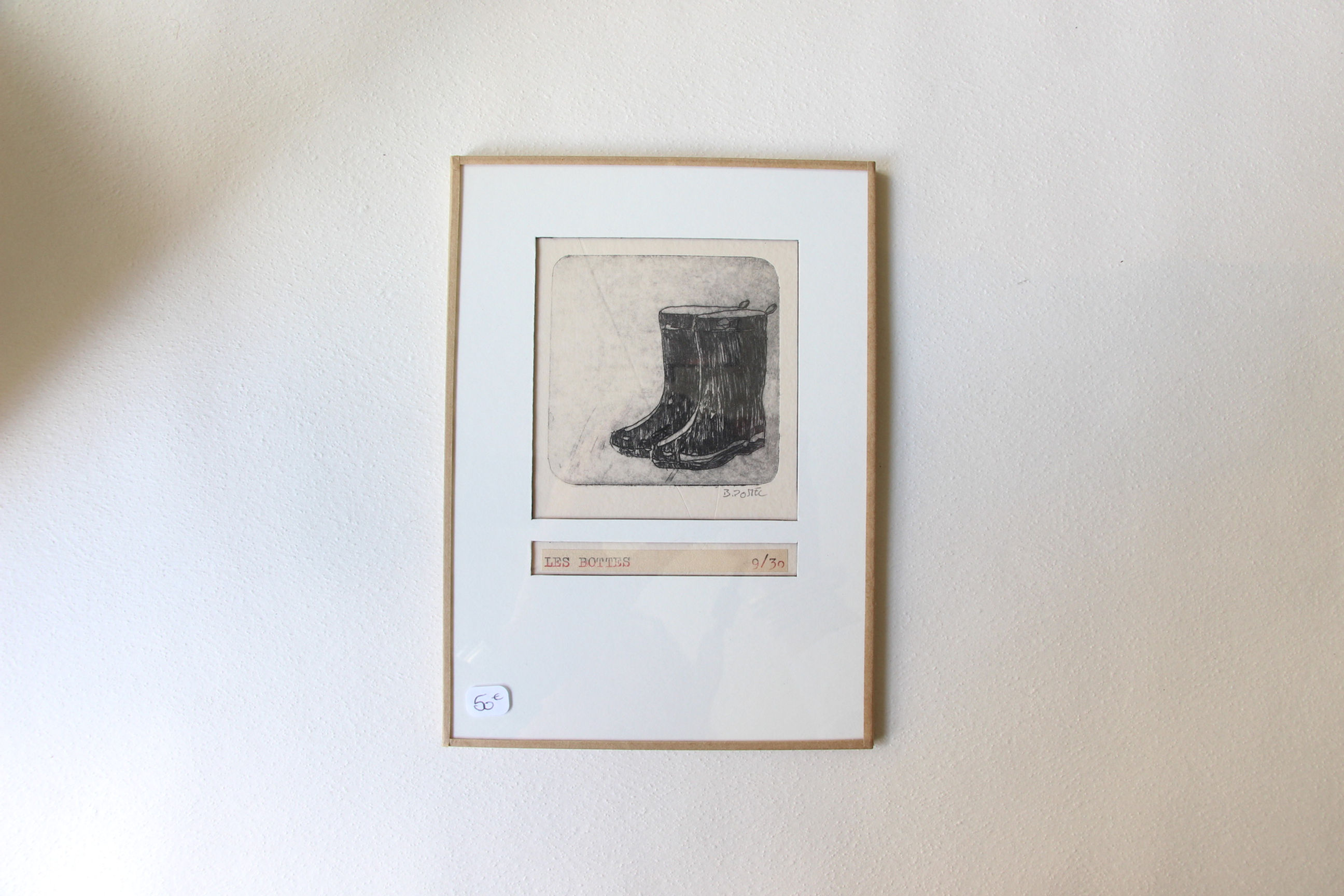 "Les bottes" gravure numérotée de Benoit Pomel