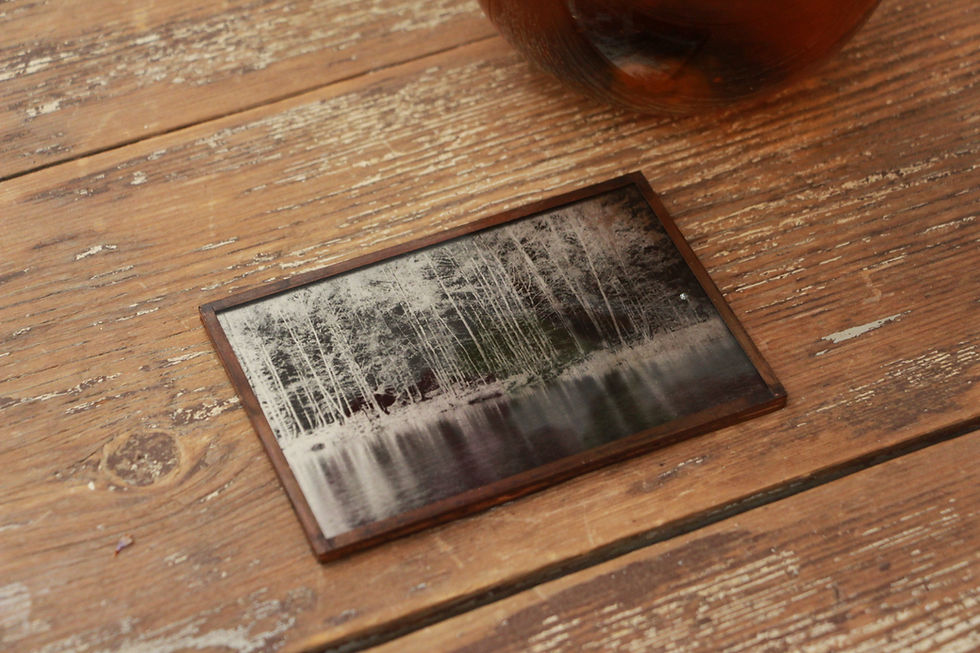 Photographie sur verre réhaussée à la feuille d'or ou de paladium de Marie Rameau en vente à la galerie Bokehli , galerie d'art de Bordeaux spécialiste français du petit format ou sur www.bokehli.fr