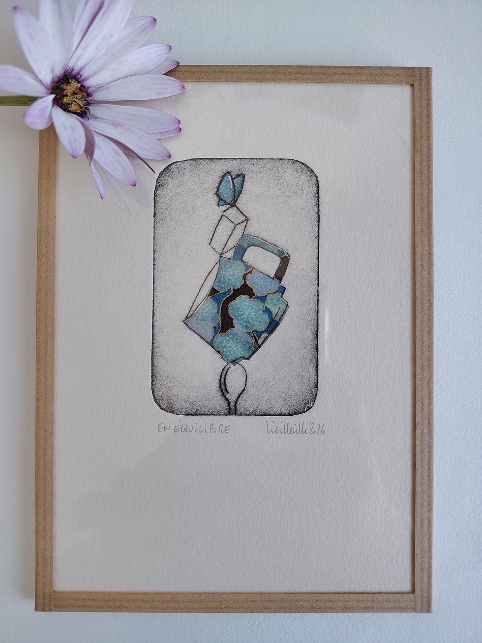 Miniature : "En équilibre" Gravure de NATHALIE VIEILLEVILLE