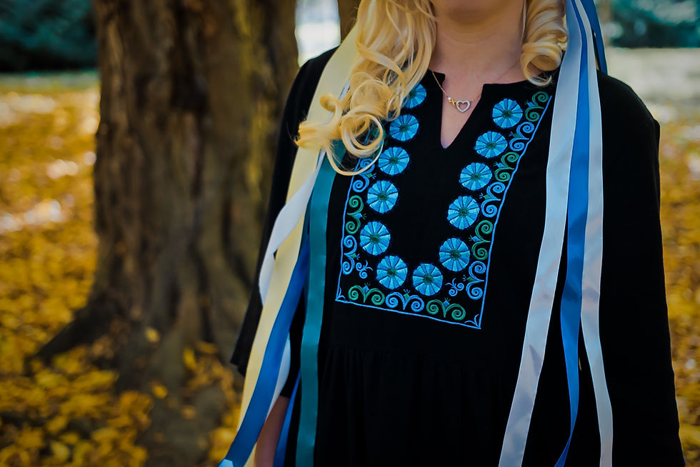 Miniatura: Ľanové vyšívané šaty - Lubina #1