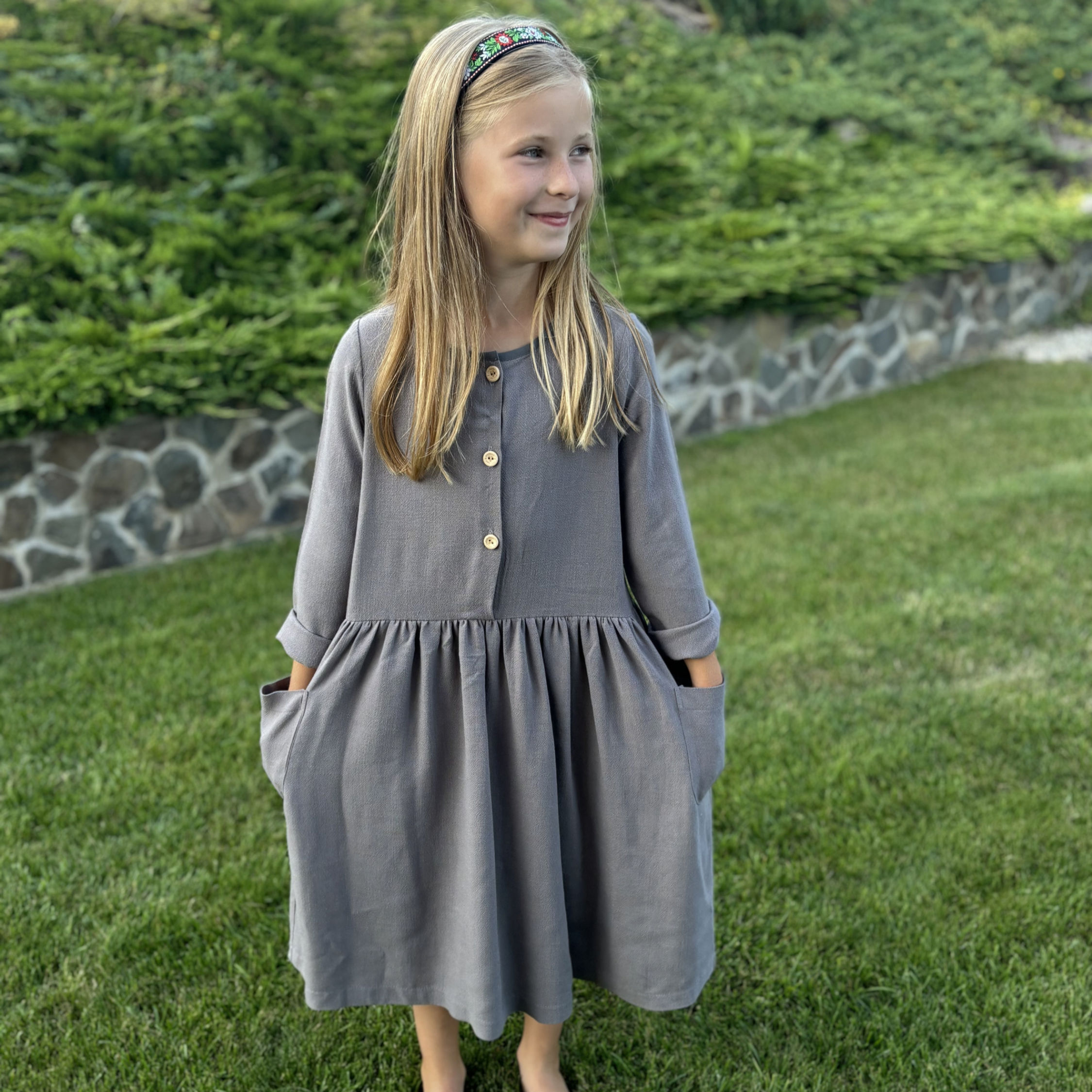 Ľanové detské šaty