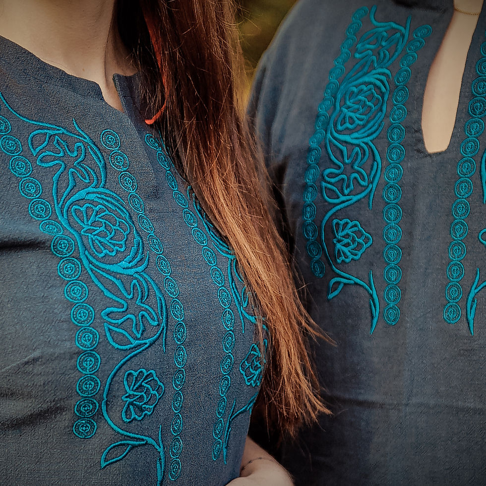 Miniatura: Ľanové vyšívané šaty + košeľa -Cífer