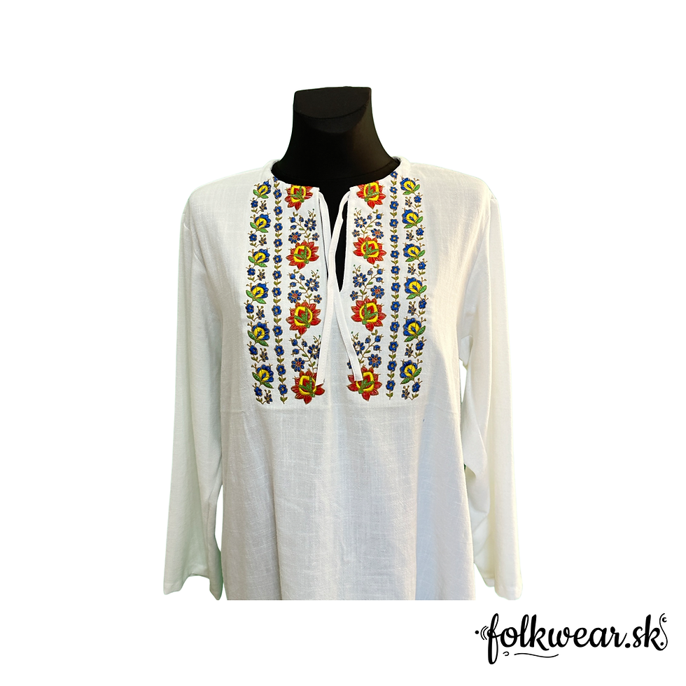 Miniatura: Ľanová vyšívaná košeľa - Pliešovce