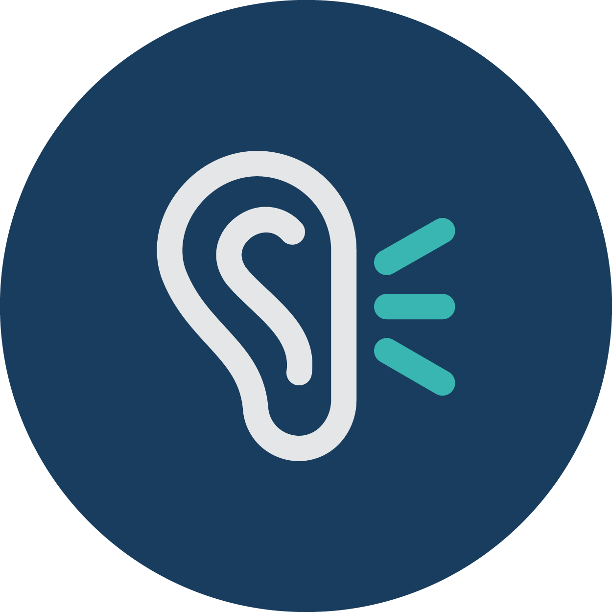 Ear icon representing underpin's value model, empathize