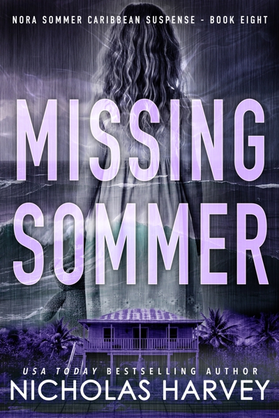 Purple hue design with a water effect over an image of a young girl facing away from the viewer with a teddy bear hanging in her hand.