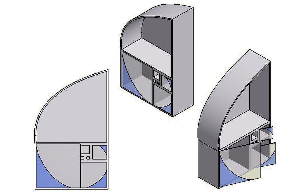 Fibonacci Glass Cabinet