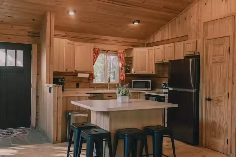 View of the open kitchen.