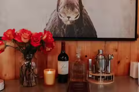 Cocktail Bar at Moose Landing Cabin