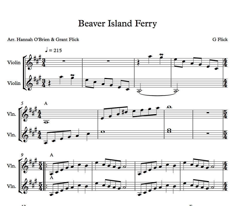Beaver Island Ferry Digital Sheet Music