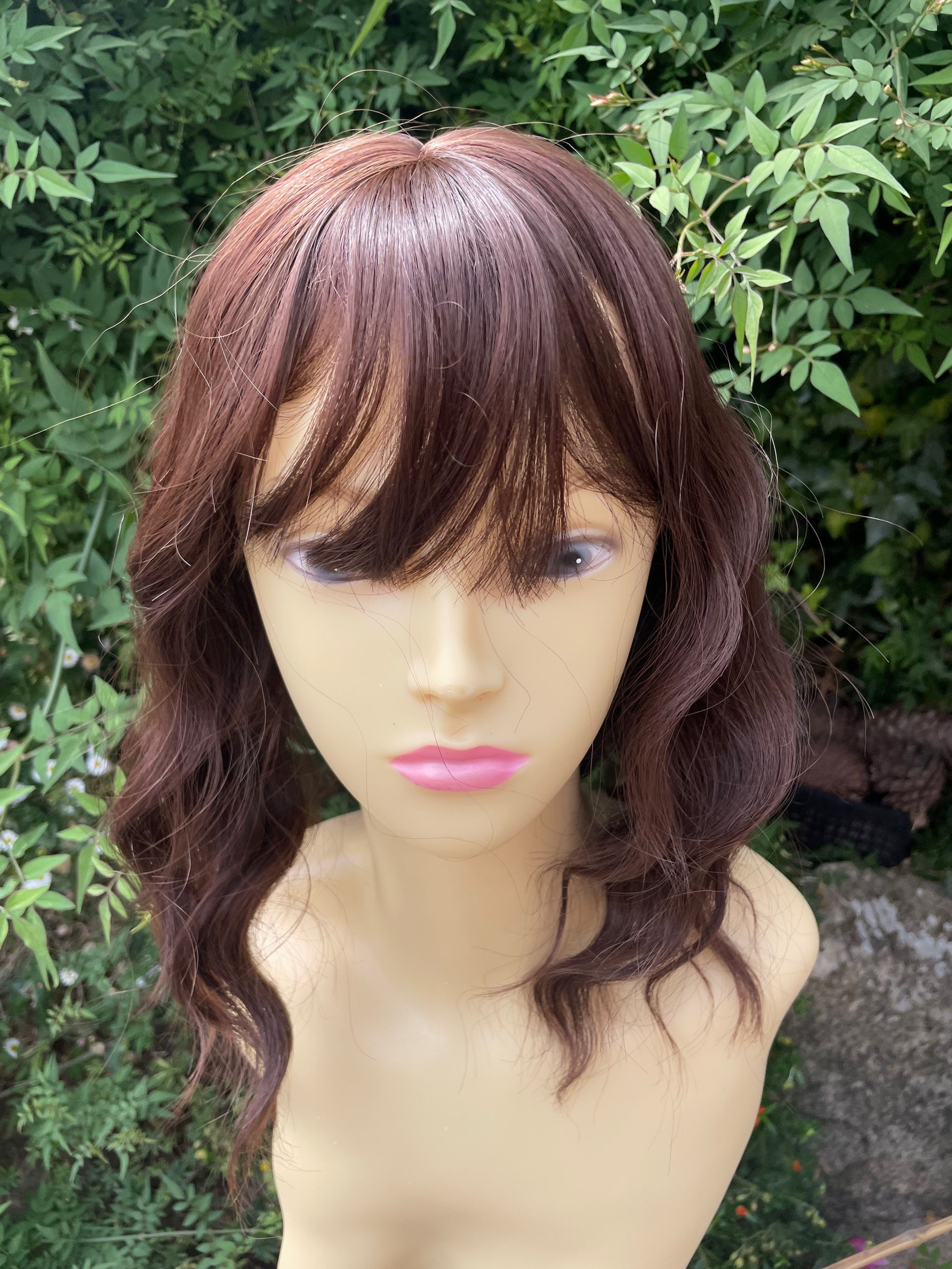 Hair topper/closure in golden brown wavy
