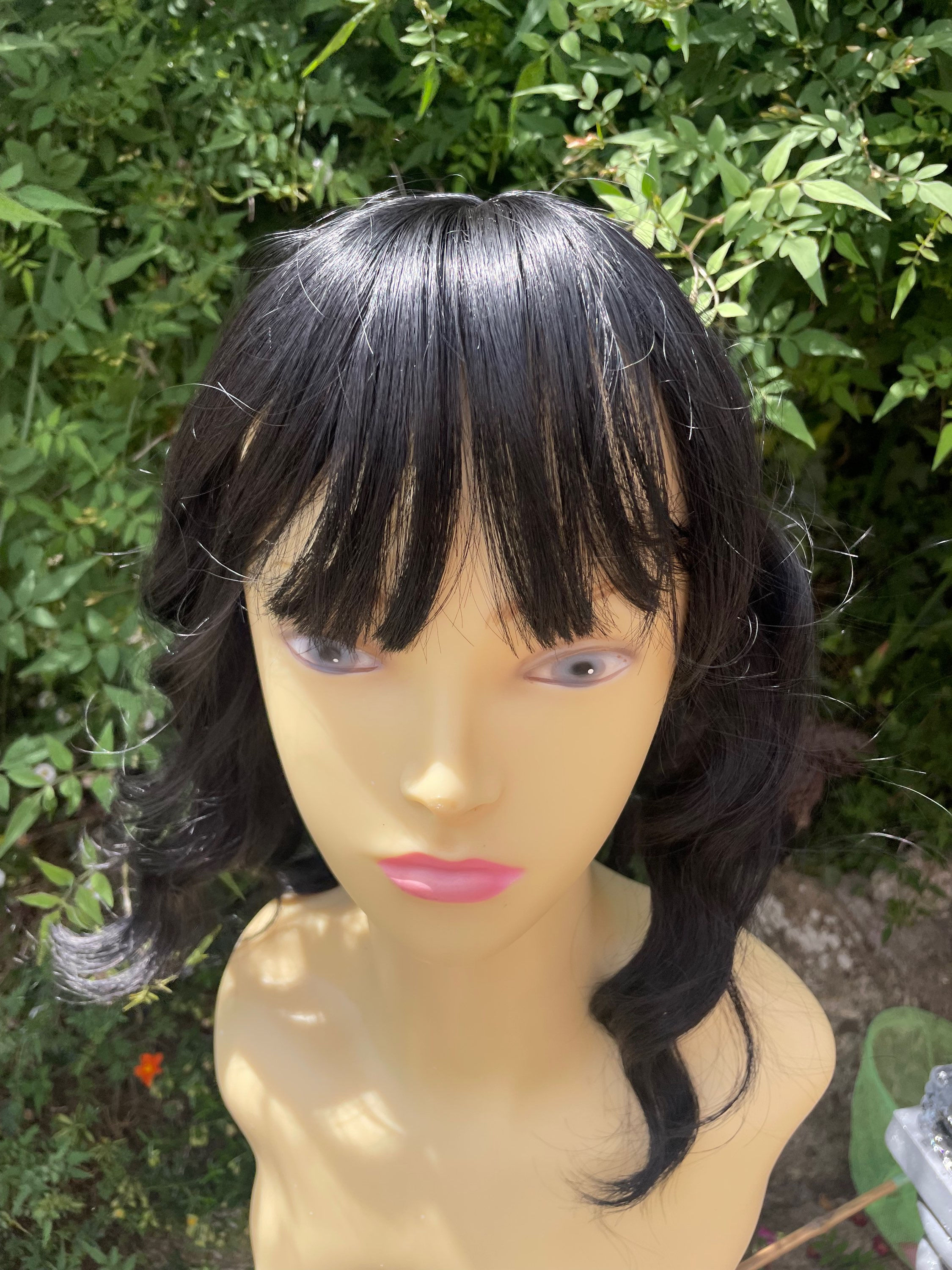 Hair topper/closure in black wavy 