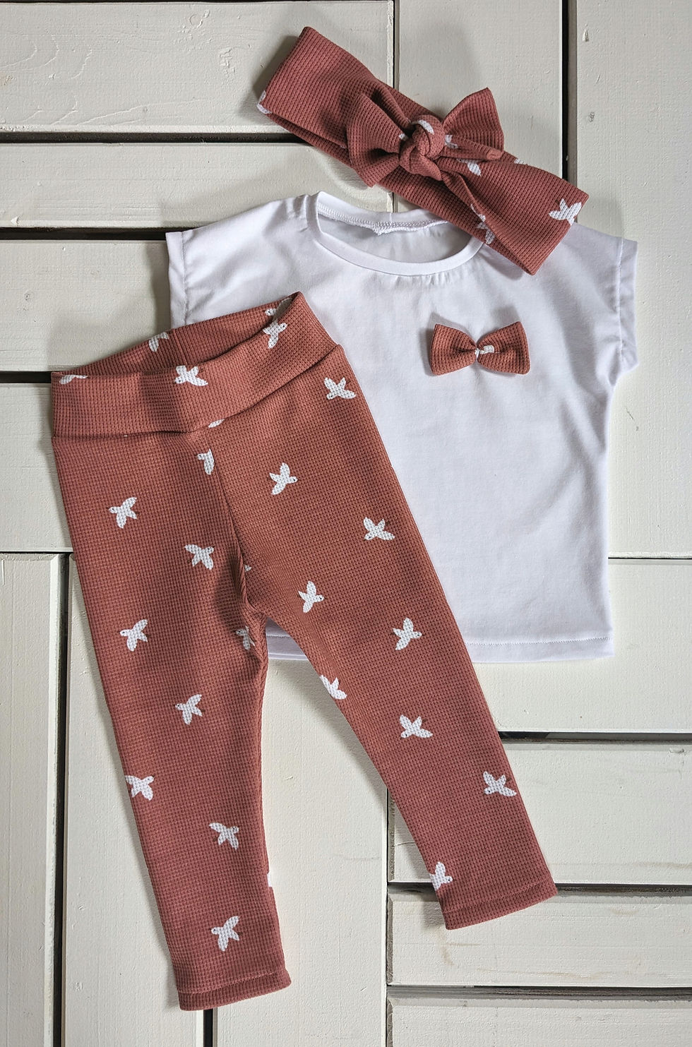 Miniature : Ensemble Victoria & Lou | jersey gaufré vieux rose