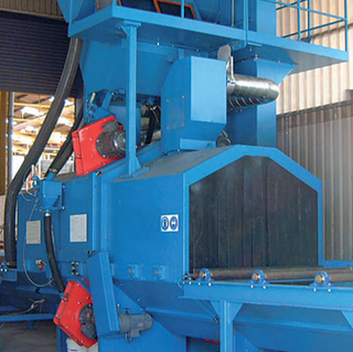 Pangborn Vertical Cleaning Machine for industrial surface preparation and abrasive blasting of metal parts.