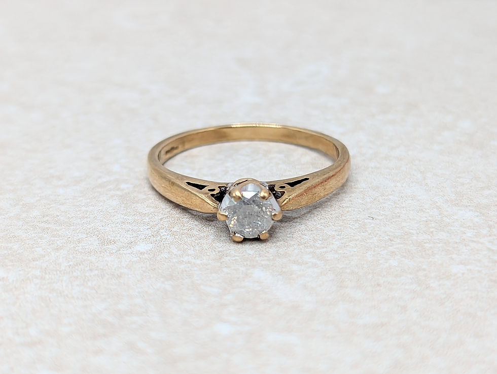 Diamond Solitaire Engagement Ring in 9k Gold