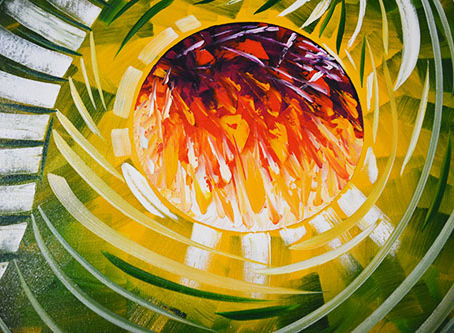 Hawaiian Abstract Palm Tree Art in Florida by Miami-based artist Laelanie Larach