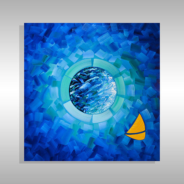 Unique Blue Abstract Paintings for Sale in Miami by Laelanie Larach