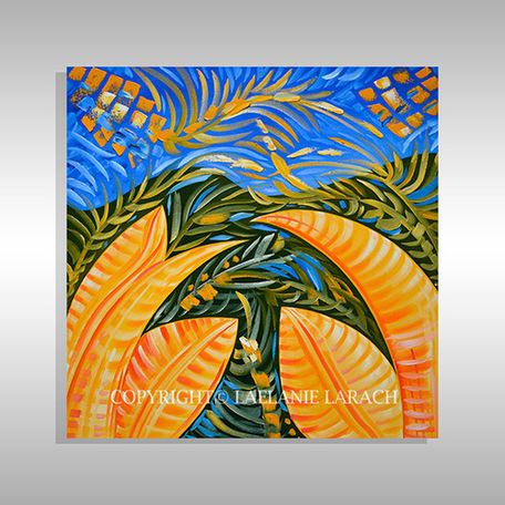 original Caribbean palm tree art in Florida for sale by Laelanie Larach