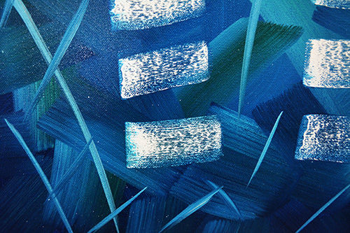 Exclusive Original Abstract Art with Palm Trees and Oceans by Laelanie Larach in Miami Florida
