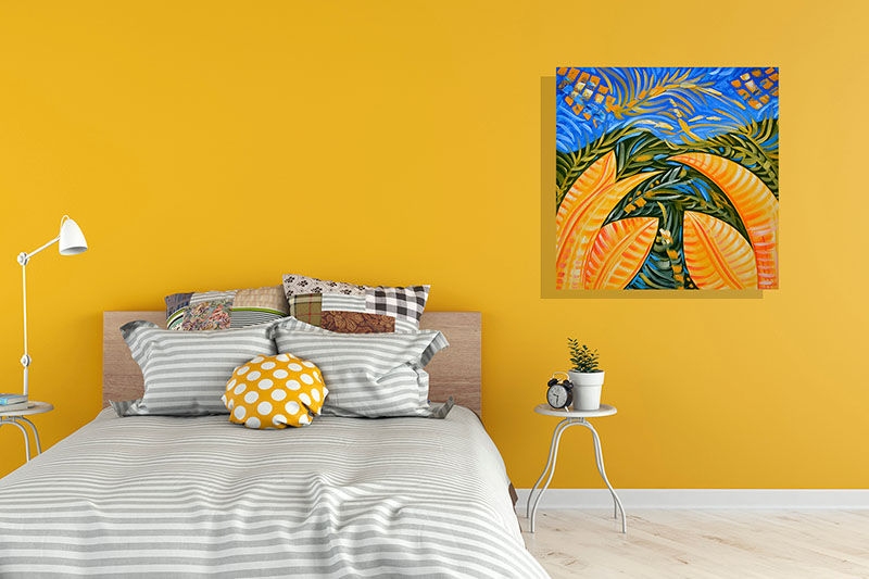 Pinturas Abstractas de Palmeras Tropicales en Doral Florida Laelanie Larach