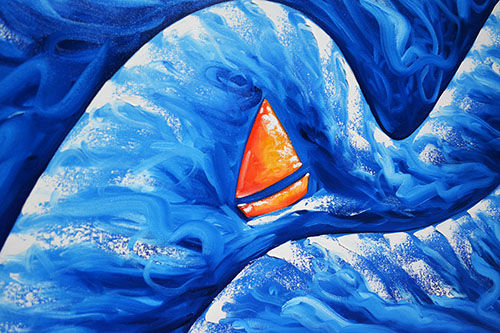 Blue Coastal Art in Miami created by Honduran Miami Based Artist Laelanie Larach