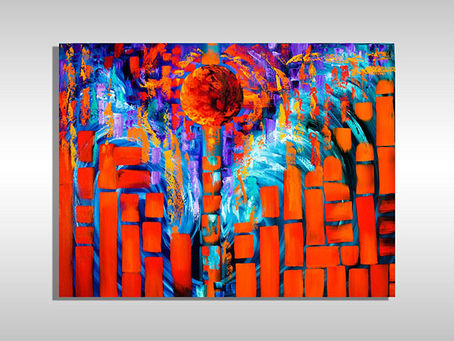 The Inspiring Abstract Paintings in Miami Florida created by Abstract Artist Laelanie Larach for Upscale Home Interiors