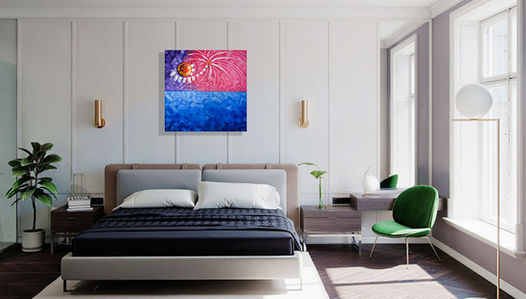 famous palm trees art Miami Florida created by abstract artist Laelanie Larach