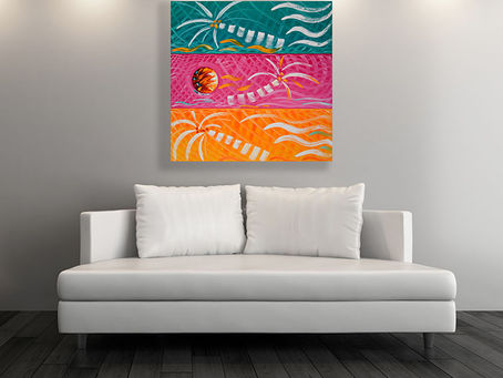 Contemporary Paintings of the Ocean in Miami Florida created by Contemporary Artist Laelanie Larach at Laelanie Art Gallery