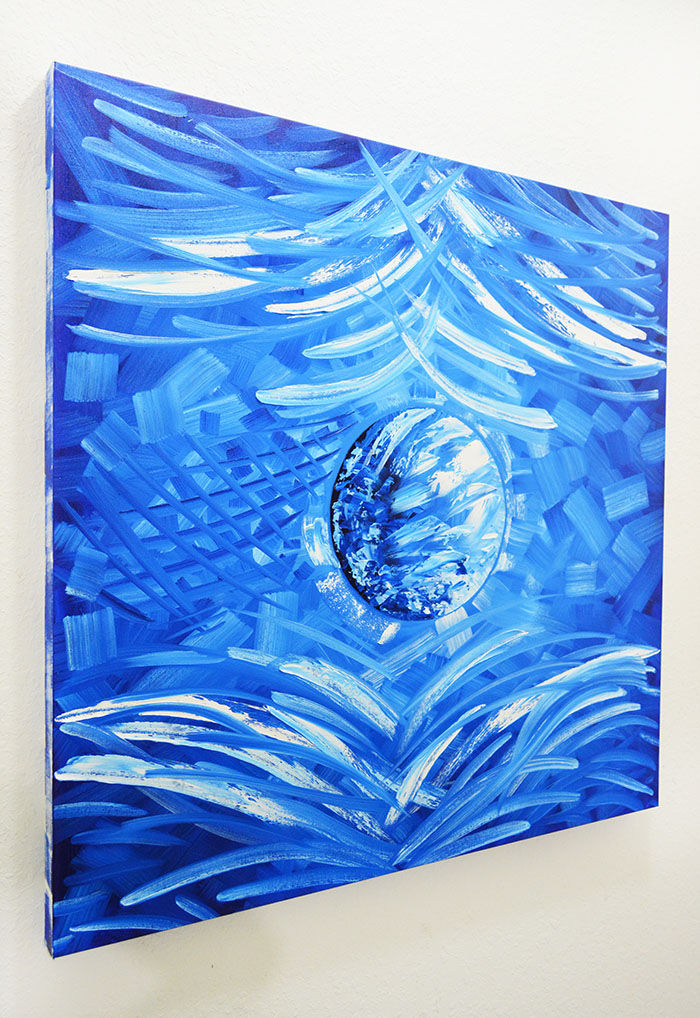 Deep Navy Blue Abstract Paintings and Coastal Art in Florida by Laelanie Larach