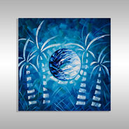marine art for sale with palm trees and ocean waves