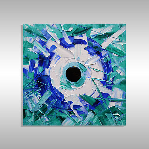 Original Abstract Evil Eye Art with Bright Colors in Miami by Miami Based Artist Laelanie Larach