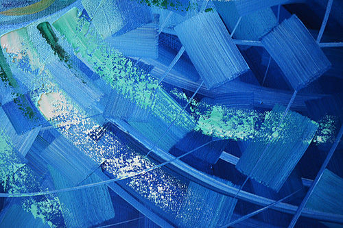 Miami Beach and the Best Original Abstract Blue Paintings by Abstract Artist Laelanie Larach