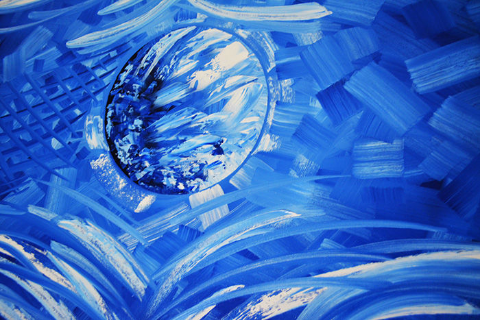 Deep Navy Blue Abstract Paintings and Coastal Art in Florida by Laelanie Larach