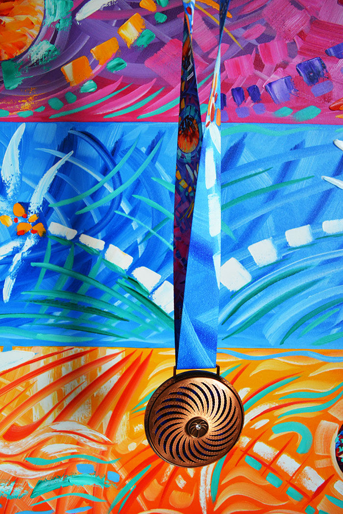 Miami Artist Laelanie Larach Designs Miami Marathon Medal Ribbon 2025