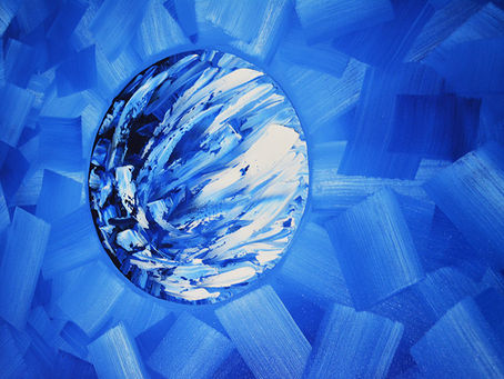New Blue Art in Miami created by Miami Based Artist Laelanie Larach at Laelanie Art Gallery